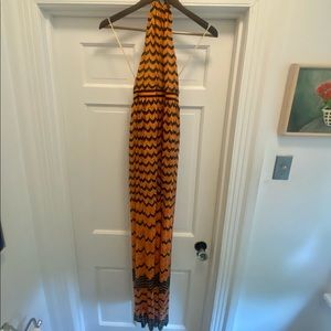MISSONI - Maxi Halter Dress - Iconic Zig Zag in Brown & Orange  - Sz 4/40